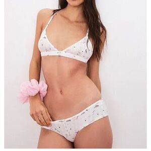 For Love & Lemons Pointelle Bralette and Panty Sleep Set